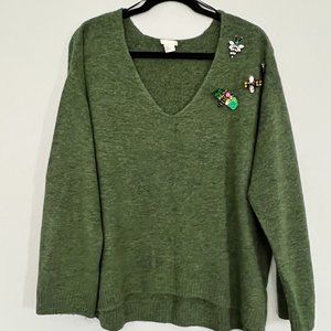 H&M Green seater with cute little bugs sewn on :)
